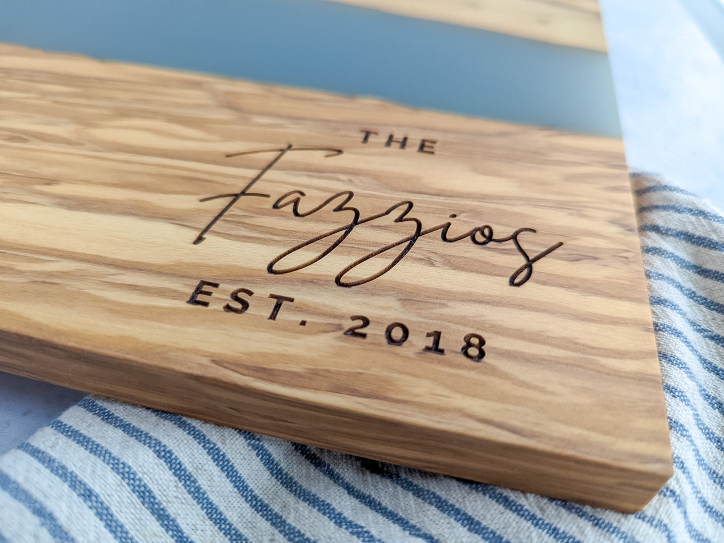 Personalized Olivewood Resin Cutting Board