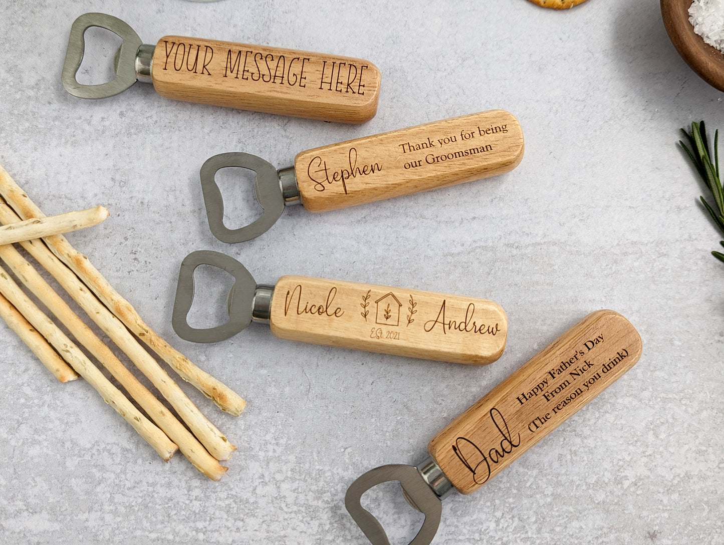 Personalized Wooden Bottle Opener