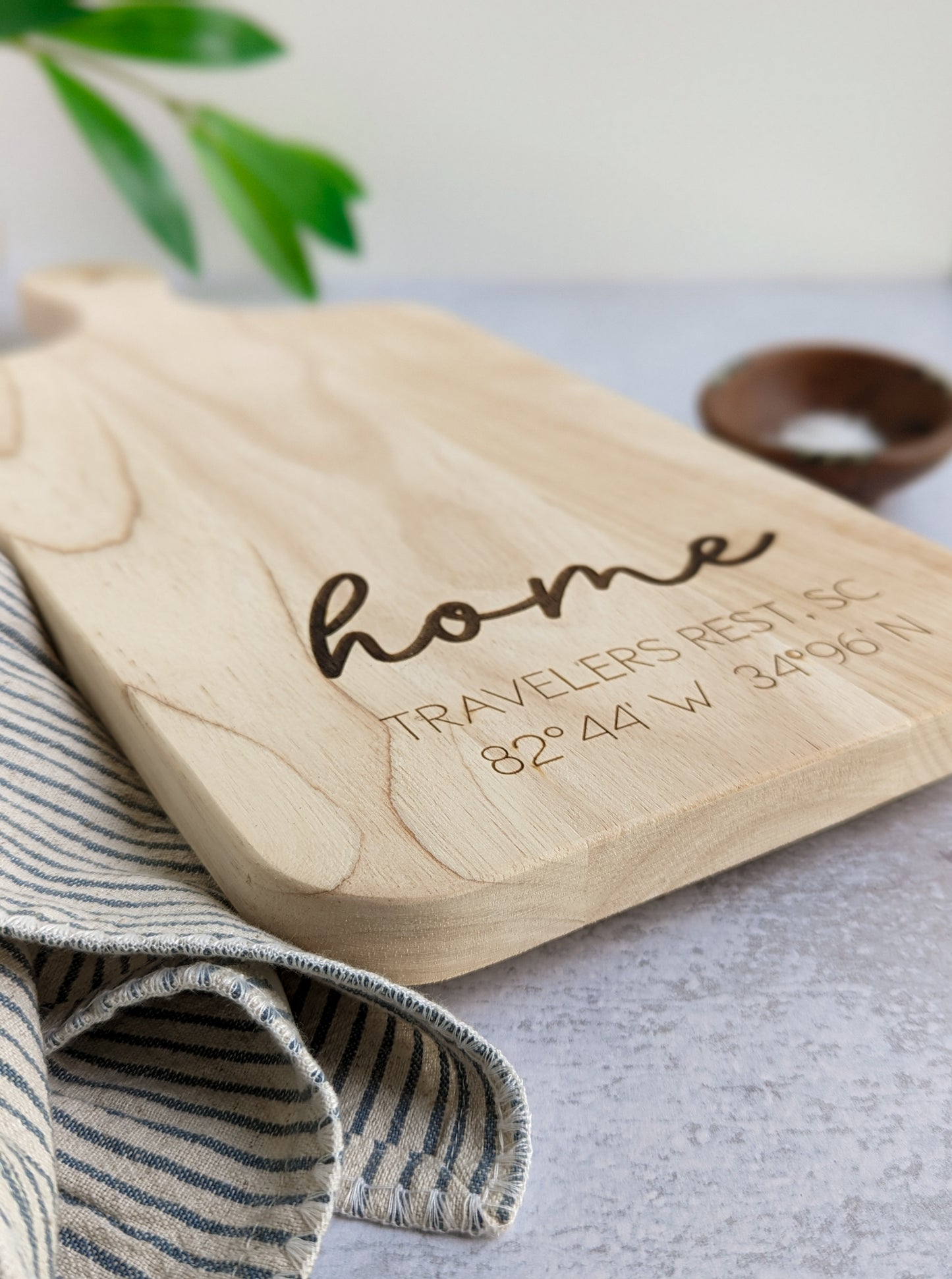 Personalized Home Coordinates Charcuterie Board